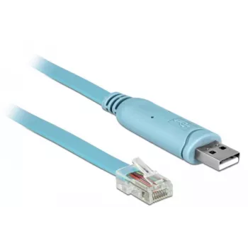 DELOCK Adapteris USB 2.0 Type-A spraudnis uz Serial RS-232 RJ45 vīrišķais 2 m zils