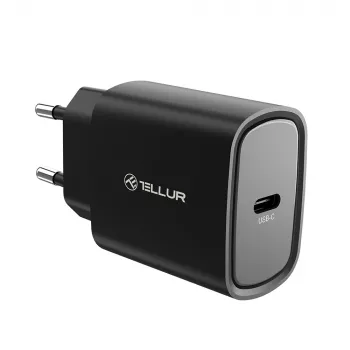 Tellur 20W USB-C PD sienas lādētājs melns