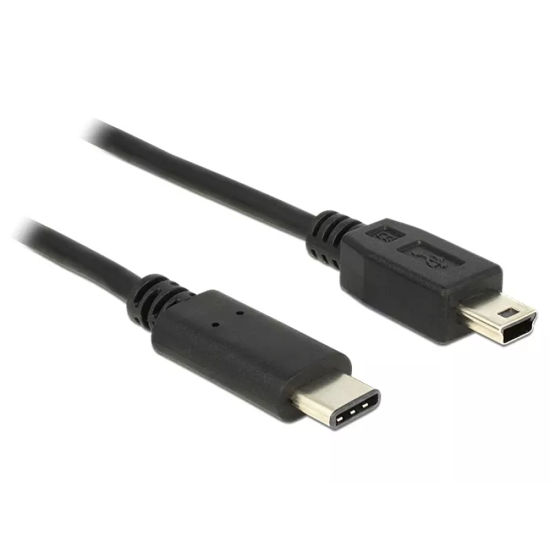 USB kabelis DeLOCK 83603 USB 2.0 1m USB C Mini-USB B Melns