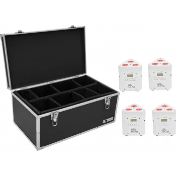 EUROLITE Light Set 4x AKKU TL-3 TCL balta — ar baterijām darbināms portatīvs apgaismojuma komplekts