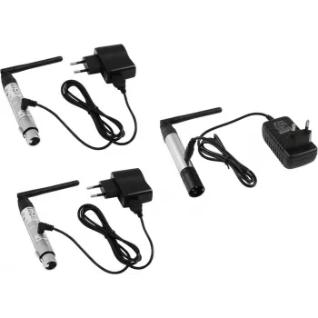 Apgaismojuma DMX bezvadu komplekts EUROLITE QuickDMX Set Sender 1x + Receiver 2x (modelis 20000027)