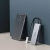 USB centrmezgls Aukey CB-H36 — 4 portu USB 3.2 Gen 1 Type-A, resursdators USB 2.0, 5000 Mbit/s, alumīnijs sudraba krāsā