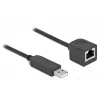 Seriālais savienojuma kabelis DeLOCK 64163 USB 2.0 Type-A uz RS-232 RJ45 50 cm melns