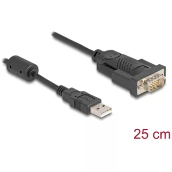 DeLOCK Adapteris USB 2.0 Type-A uz seriālo RS-232 D-Sub 9 kontaktu vīrišķais 0,25 m