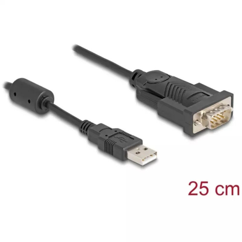 DeLOCK Adapteris USB 2.0 Type-A uz seriālo RS-232 D-Sub 9 kontaktu vīrišķais 0,25 m