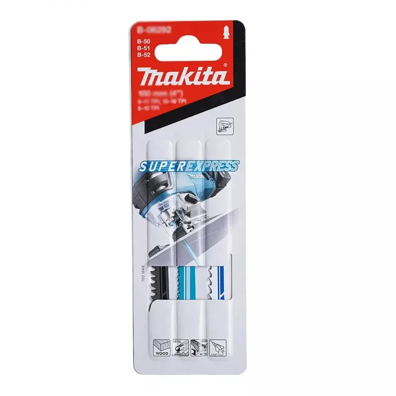 Finierzāģis Makita DJV180ZX bezvada korpusa modelis — 3 pakāpju svārsts, 0–2600 gājieni/min, gājiena garums 26 mm, griezuma dziļums kokā 135 mm