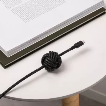 USB-C uz Lightning kabelis Native Union Night kabelis 3 m — Melns/Pelēks, 3 m garums