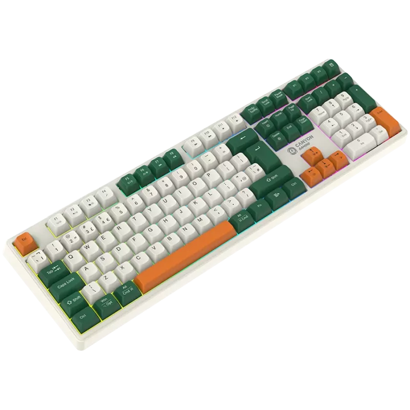 Mehāniskā bezvadu tastatūra CANYON Shadder GKW-11 RGB balta