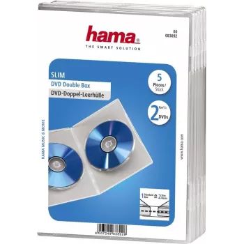 Hama Double DVD Jewel Case, plāns 5, caurspīdīgs 2 diskiem