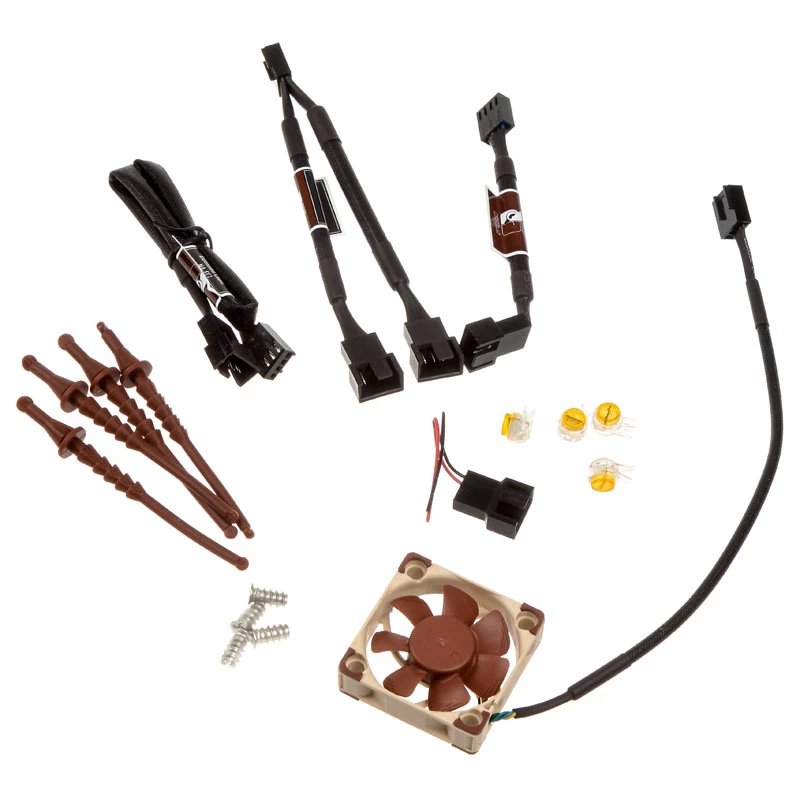 Noctua NF-A4x10 PWM ventilators, 40x10 mm, 12 V, PWM, 1000–5000 apgr./min., 8,9 m³/h, SSO gultnis, sarkans/bēšs
