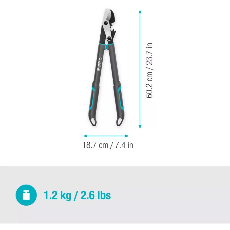 Grieznes zaru griešanai GARDENA EnergyCut Pro S, 60 cm rokturis, pelēks/tirkīza