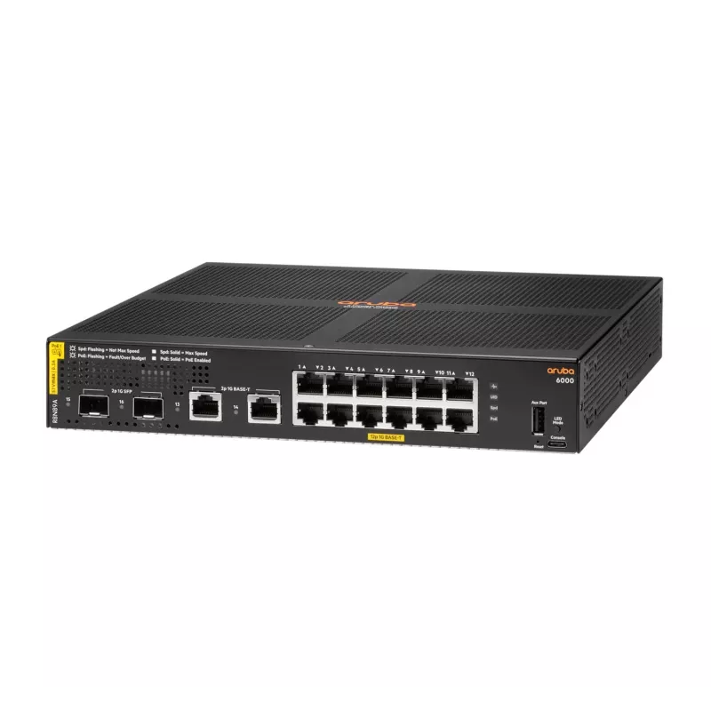 HPE Aruba Networking Aruba 6000 12G Class4 PoE 2G/2SFP 139W pārvaldīts L3