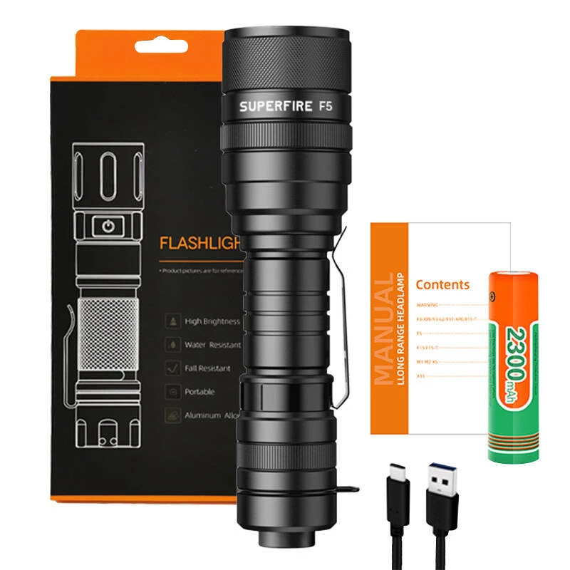 Lukturītis Superfire F5, 1100lm, USB