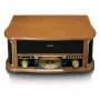 Lenco TCD-2551WD Wood — siksnas piedziņas audio atskaņotājs ar Bluetooth, CD, kaseti, AM/FM, USB ierakstīšanu, 33/45/78 RPM