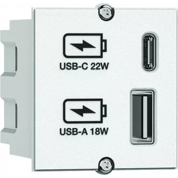 Barošanas slēdzis Bachmann 917.2271 ar USB A un USB C 22 W izeju, vairāku kontaktligzdu pagarinātājs