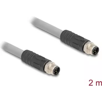 DeLOCK sensora/izpildmehānisma kabelis 2 m RST M12 pelēks 80533