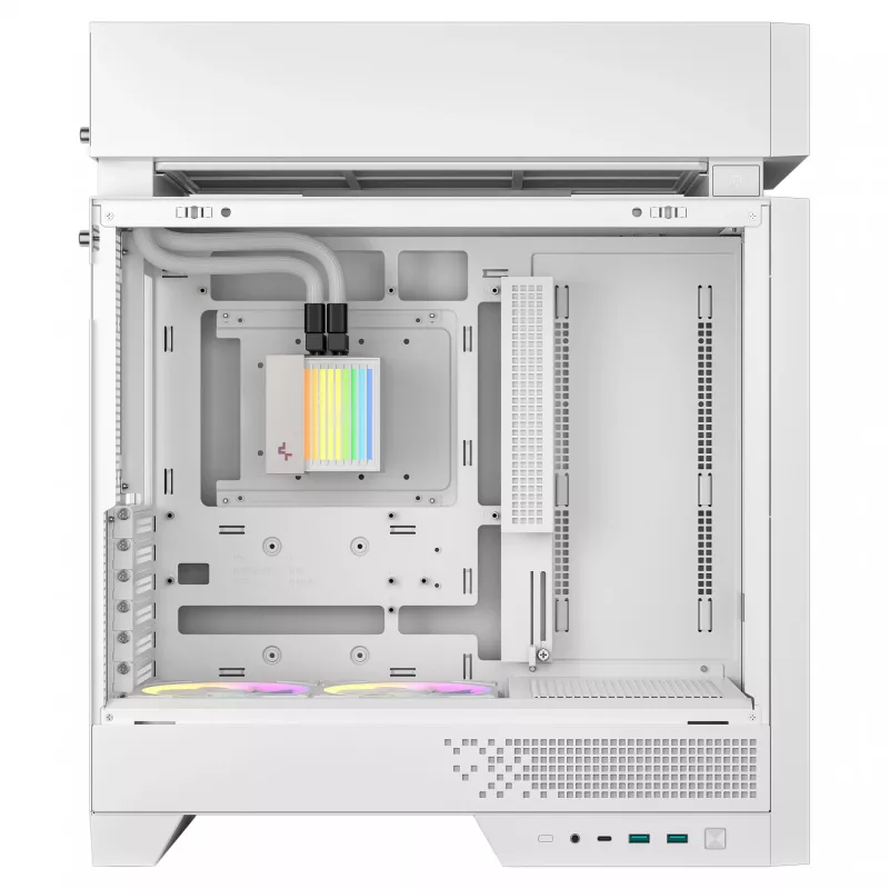 Desktop PC case DeepCool CL6600 WH — balta, supports ATX/PS2/SFX/SFX-L PSUs, 140 mm front, 120/140 mm top/rear, 2.5 inch & 3.5 inch drives