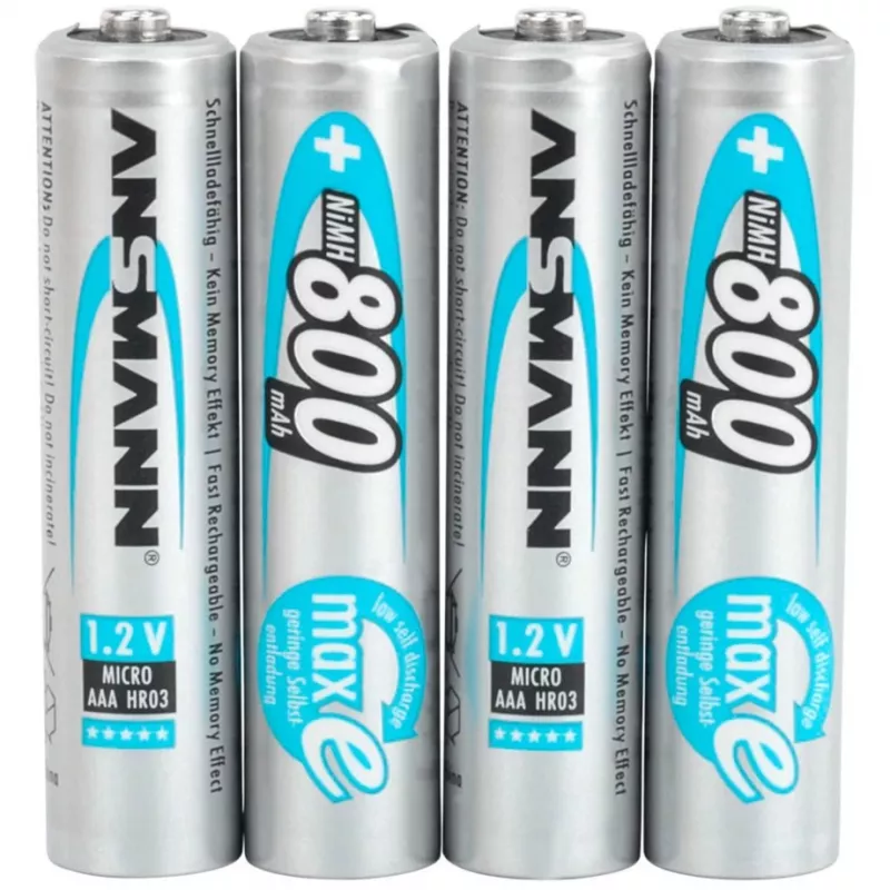 1x4 Ansmann maxE NiMH uzlādējamās baterijas Micro AAA 800 mAh 5035042