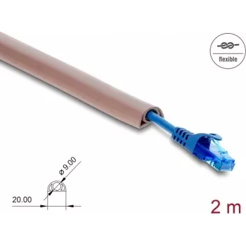 Kabeļu apvalks DELOCK 20762 PVC brūns 1 gab. kabeļu pārvaldības aizsarguzmava