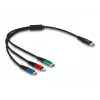 DeLOCK USB uzlādes kabelis 3-in-1 USB Type-C Lightning Micro USB 30 cm