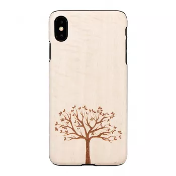 man and wood telefona maciņš iPhone XS Max — ābeles koks, melns