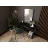 Tualetes galdiņš ar spoguli cama meble PAFOS 80×41,6×100 cm, MDF rāmis, 1 atvilktne, matēti melns