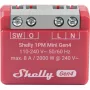 Viedais slēdzis Shelly 1PM Mini Gen4, bezvadu 110–240 V maiņstrāva, maks. 8 A / 2000 W, plastmasas korpuss 34×16×29 mm