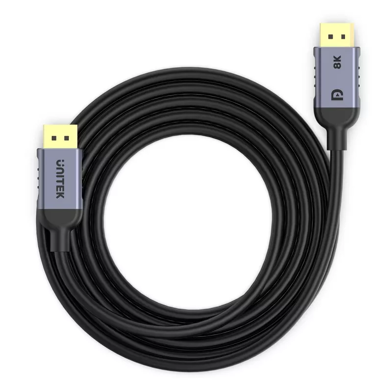 UNITEK C1628GY01-1M DisplayPort kabelis Melns, Pelēks