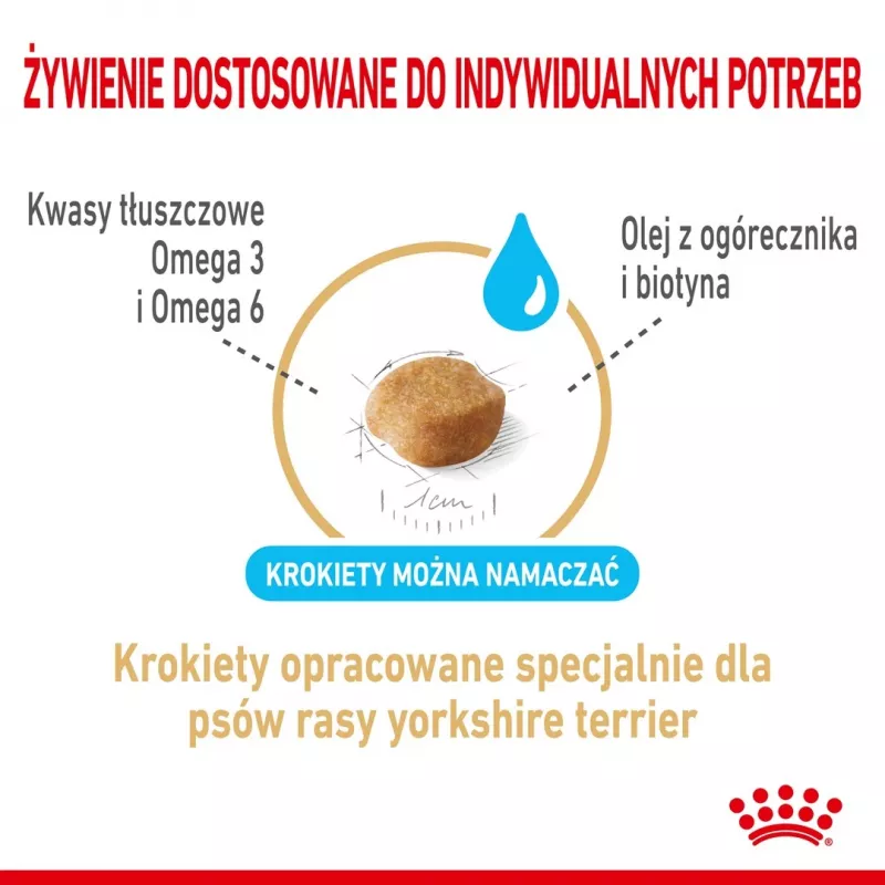 Sausā suņu barība Royal Canin Yorkshire Terrier 8+ 3 kg — mājputnu gaļa, vecāka gadagājuma Jorkšīras terjeriem, olbaltumvielas 29%, tauki 18%