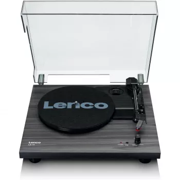 Siksnas piedziņas audio atskaņotājs Lenco LS-10, melns, ar iebūvētiem skaļruņiem, 33/45 RPM, RCA izeja, austiņu ligzda
