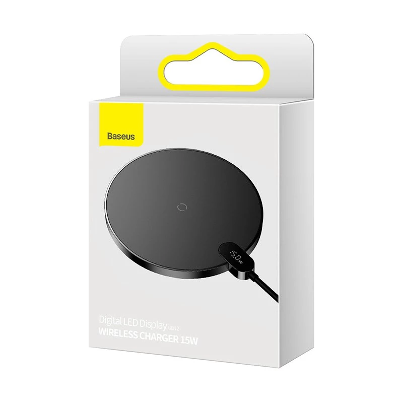 Baseus CCED000001 mobilās ierīces lādētājs austiņām, viedtālrunim Melns USB Bezvadu uzlāde Iekštelpām