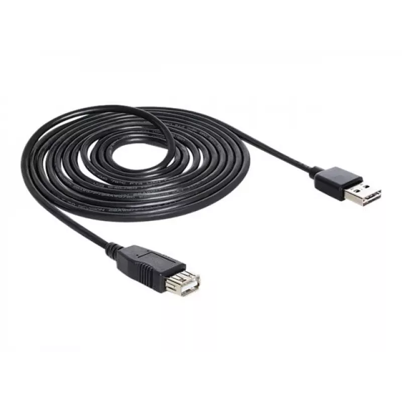 USB kabelis DeLOCK EASY-USB 2.0-A 5m melns