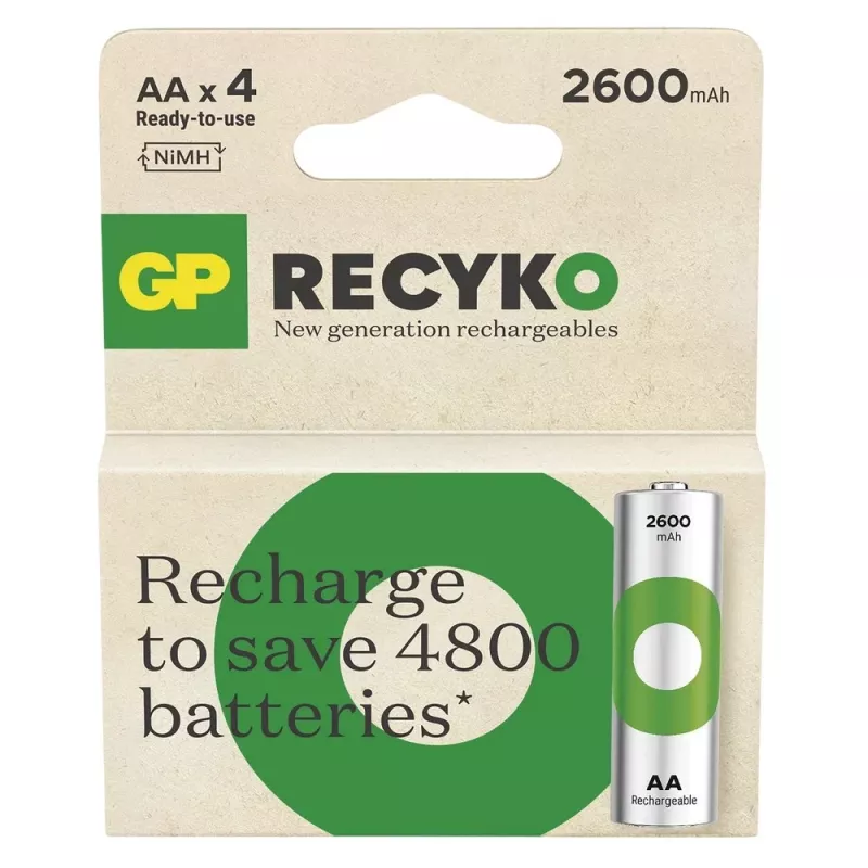 Baterijas R6/AA NI-MH 2 600mAh blisteris 4gab.