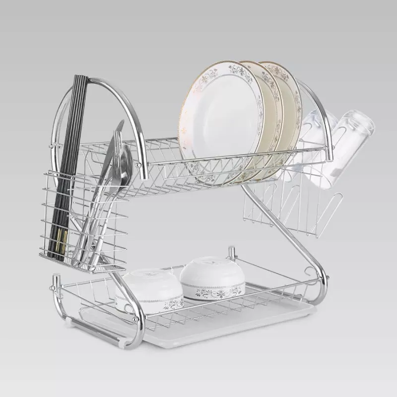 Trauku žāvējamais plaukts Maestro MR-1025-38, krāsots tērauds, dubulta konstrukcija, 38 cm, hromēta apdare