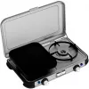 Portable grill stove Campingaz 2213311 — 2-zone, 5.4 kg, 490×350 mm, Melns/pelēka/silver