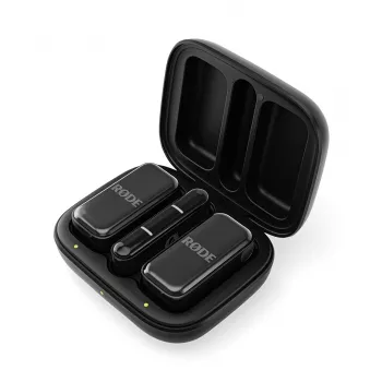 Bezvadu mikrofonu sistēma Rode Wireless Micro Lightning — daudzvirzienu, 48 kHz, 24 biti, 100 m diapazons, 7 stundu baterijas darbības laiks