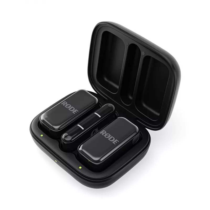 Bezvadu mikrofonu sistēma Rode Wireless Micro Lightning — daudzvirzienu, 48 kHz, 24 biti, 100 m diapazons, 7 stundu baterijas darbības laiks