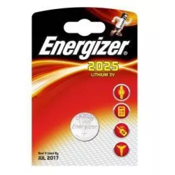 Vienreizējas lietošanas litija pogas baterija Energizer CR2025 3 V, 1 gab.