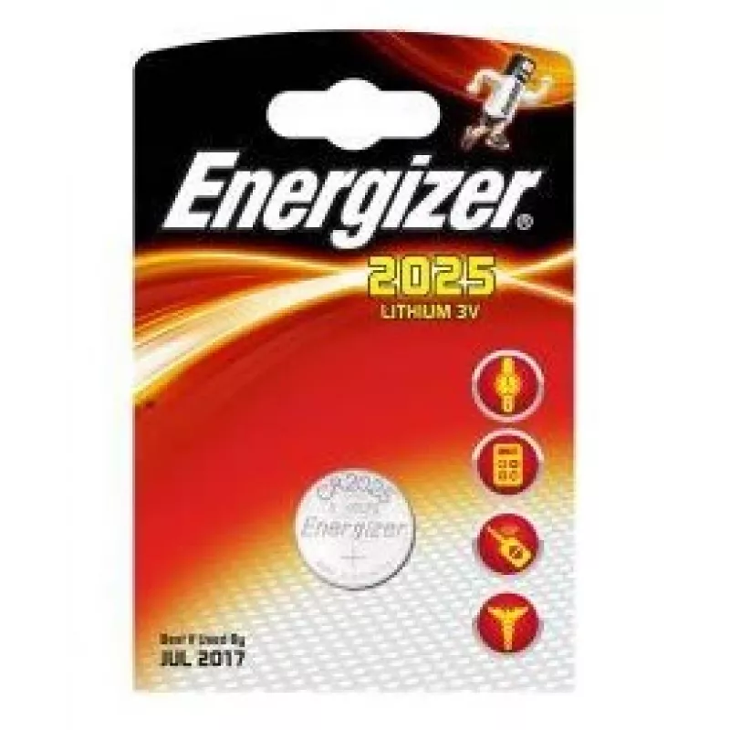 Vienreizējas lietošanas litija pogas baterija Energizer CR2025 3 V, 1 gab.