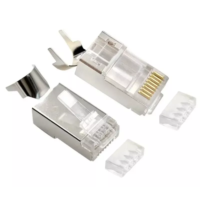 RJ45 savienotāji GEMBIRD CAT7 8P8C apzeltīti 15µ FTP/SFTP, iepakojumā 100 gab.