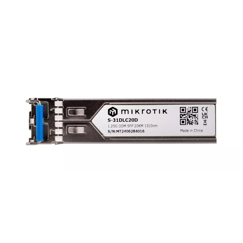 Tīkla raiduztvērēja modulis MikroTik S-31DLC20D SFP 1310 nm 1250 Mbit/s 20 km LC
