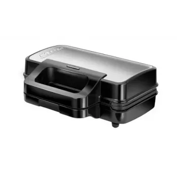 Sviestmaižu automāts MPM MPO-43M 3in1 1000W — daudzfunkcionāls sviestmaižu presēšanas, grilēšanas, grauzdēšanas un vafeļu cepšanas aparāts, melns