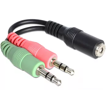 Delock - Audio-Adapter - Stereo Mini-Klinkenstecker weiblich zu Stereo Mini-Klinkenstecker männlich - 12 cm