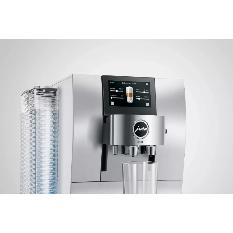 Pilnībā automātisks espresso automāts JURA Z10 (EB) — 2,4 L ūdens tvertne, iebūvēta dzirnaviņas, 1450 W, alumīnijs/balts