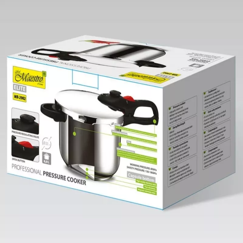 Spiediena katls Maestro MR-2902, 6 L, sudraba