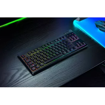 Razer MelnsWidow V4 Low-Profile Tenkeyless HyperSpeed tastatūra Spēlēm USB RF Wireless Bluetooth QWERTY US International Melna