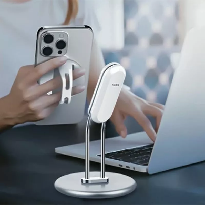 Tālruņa statīvs SODI SIM-300 sudraba MagSafe — galda turētājs MagSafe saderīgam iPhone