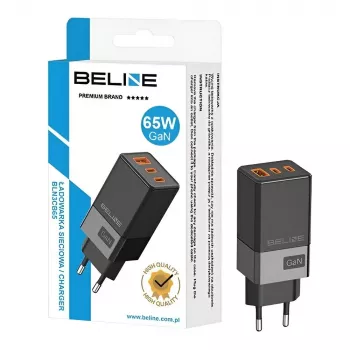 Lādētājs Beline BELI02750 65W GaN ar 2×USB-C un 1×USB-A