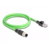 Tīkla kabelis DeLOCK M12 kabelis A-kodēts 8 kontaktu vīrišķais uz RJ45 vīrišķais PUR (TPU) 1 m