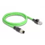Tīkla kabelis DeLOCK M12 kabelis A-kodēts 8 kontaktu vīrišķais uz RJ45 vīrišķais PUR (TPU) 1 m